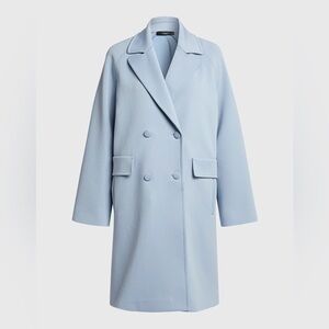 MaxMara Sky Blue Double-Breasted Coat